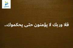 فلا وربك لا يؤمنون حتى يحكموك   300x200