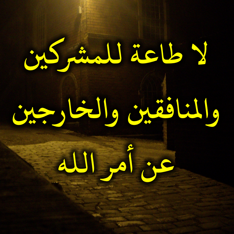 لا طاعة للمشركين والمنافقين والخارجين عن أمر الله