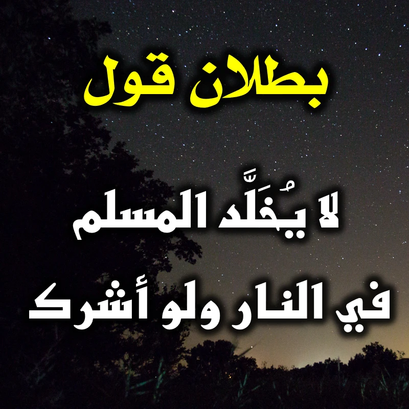 بطلان قول لا يُخَلَّد المسلم في النار ولو أشرك