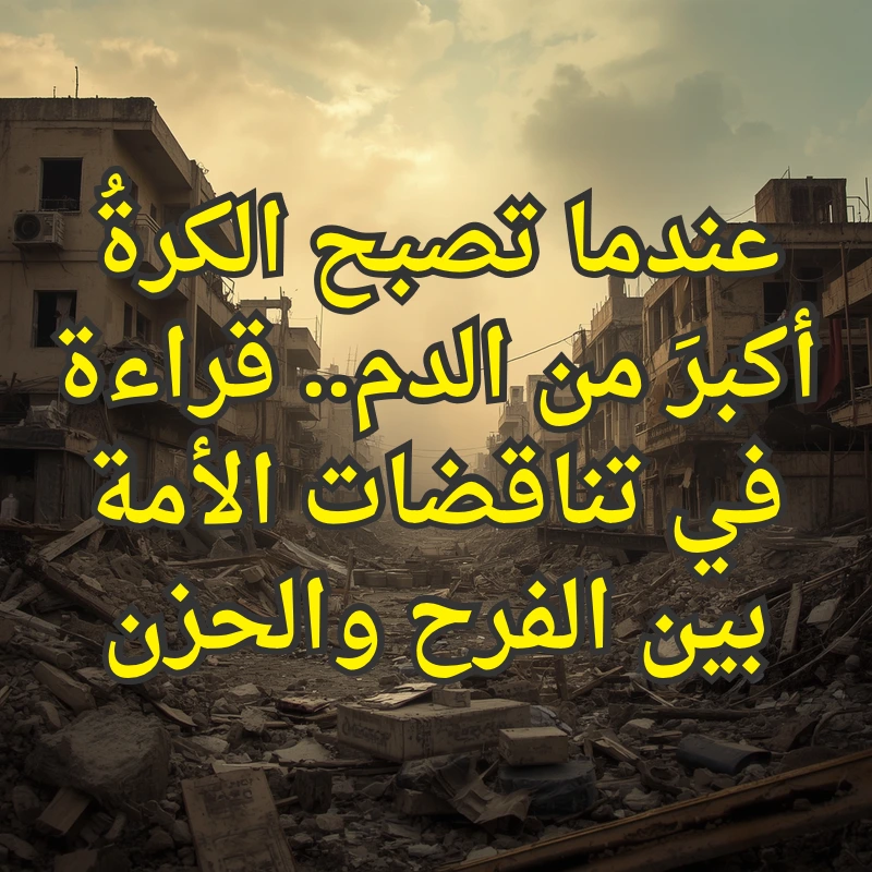 عندما تصبح الكرةُ أكبرَ من الدم.. قراءة في تناقضات الأمة بين الفرح والحزن 1 تصميم صور المنشورات 9 3